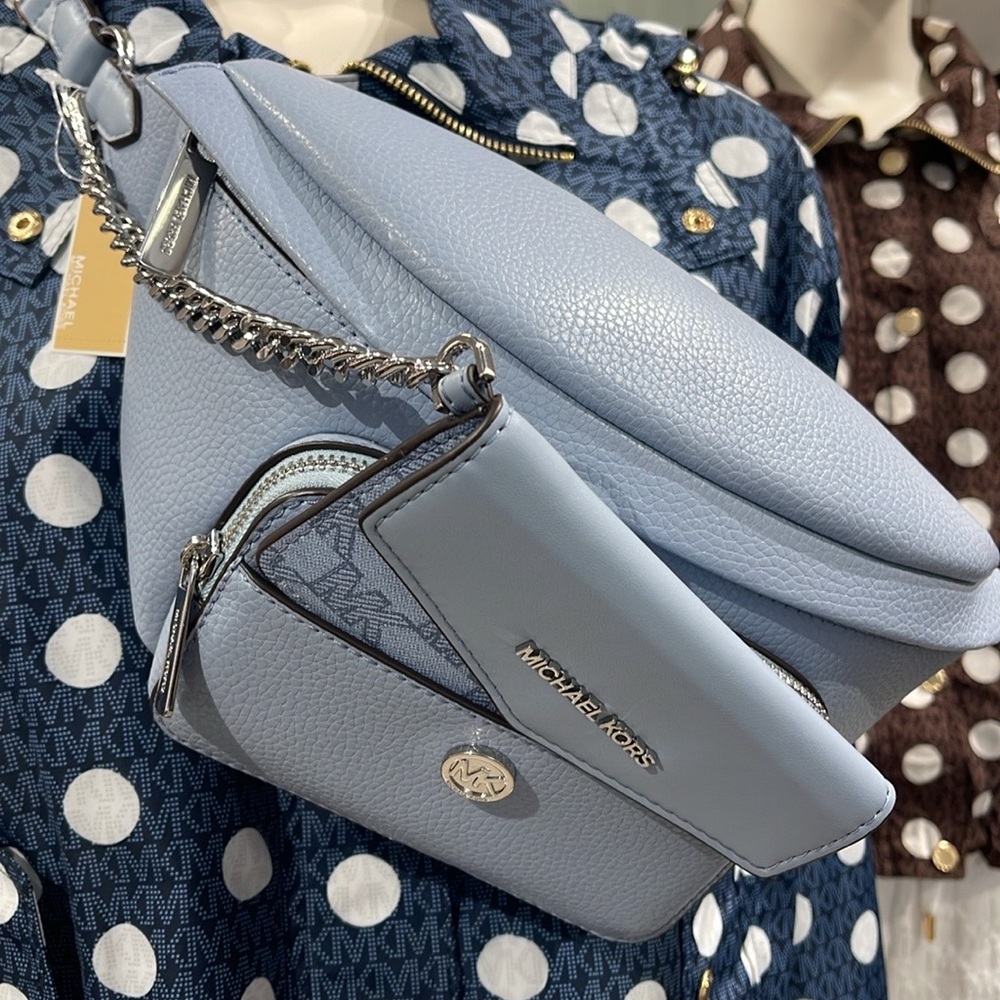 Michael Kors Maisie Large Pebbled Leather 2-in-1 Sling Pack Fanny Pack Waist Bag - Picture 16 of 16